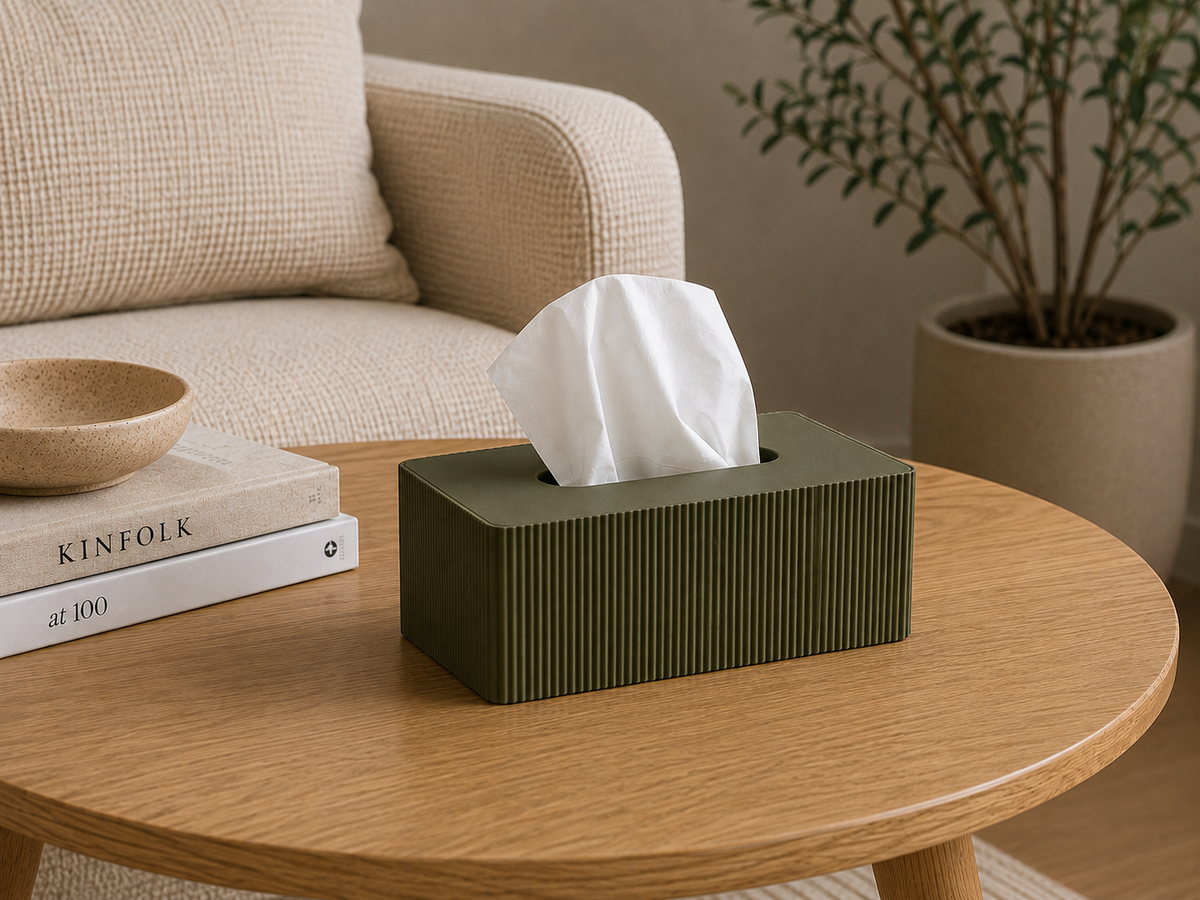 Fluted Tissue Box Cover