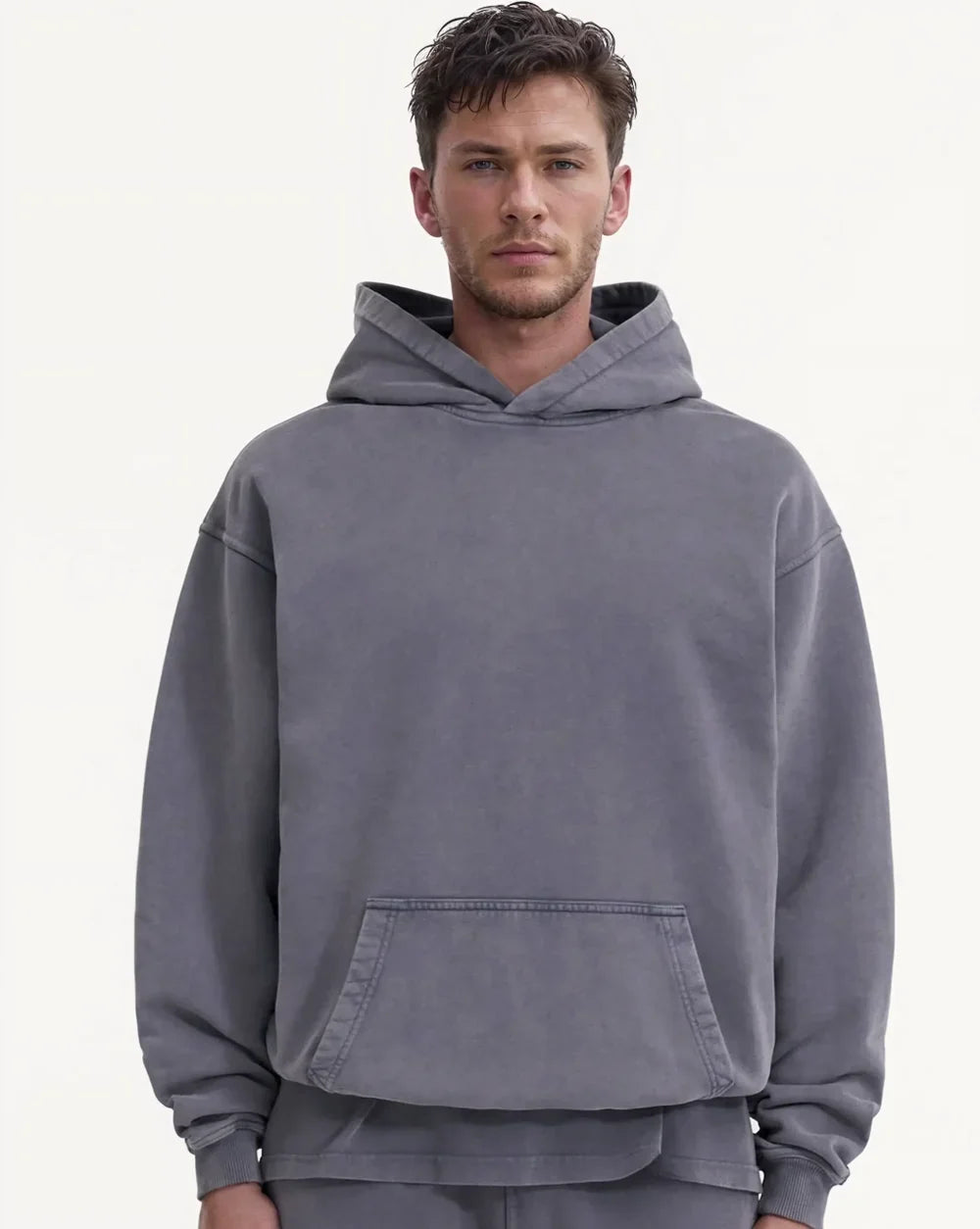 SUPPLIED BY TOM - Grey Washed Oversized Ultra-Heavy Hoodie