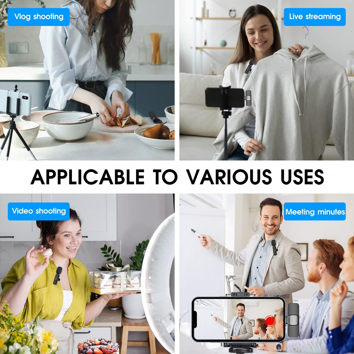 2 Pack Wireless Microphone For