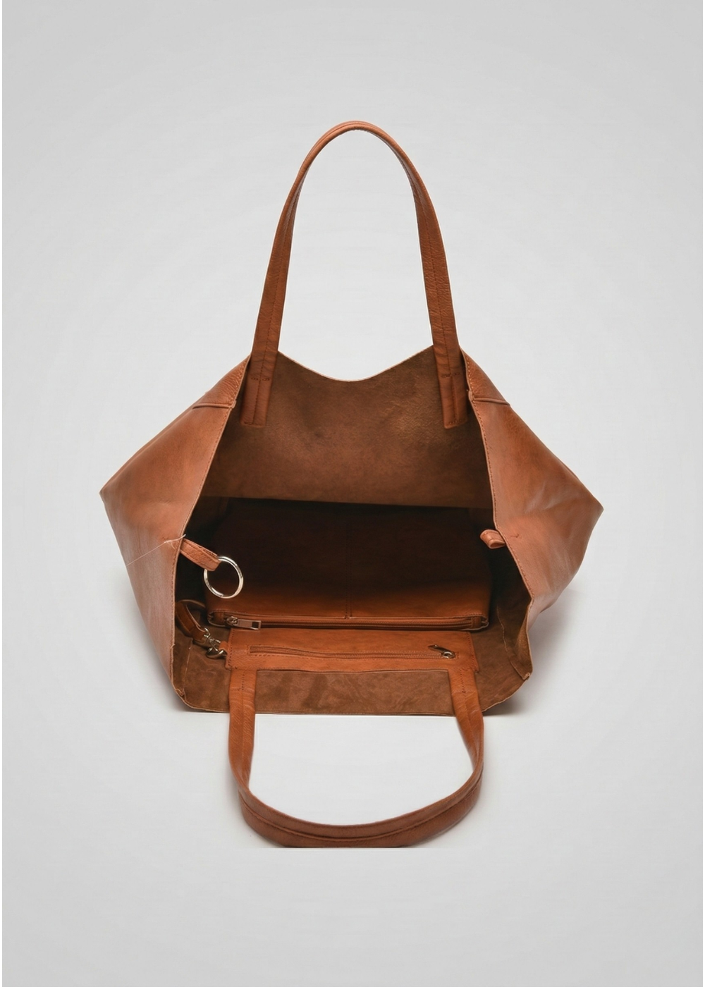 Black Leather Work Tote Bag