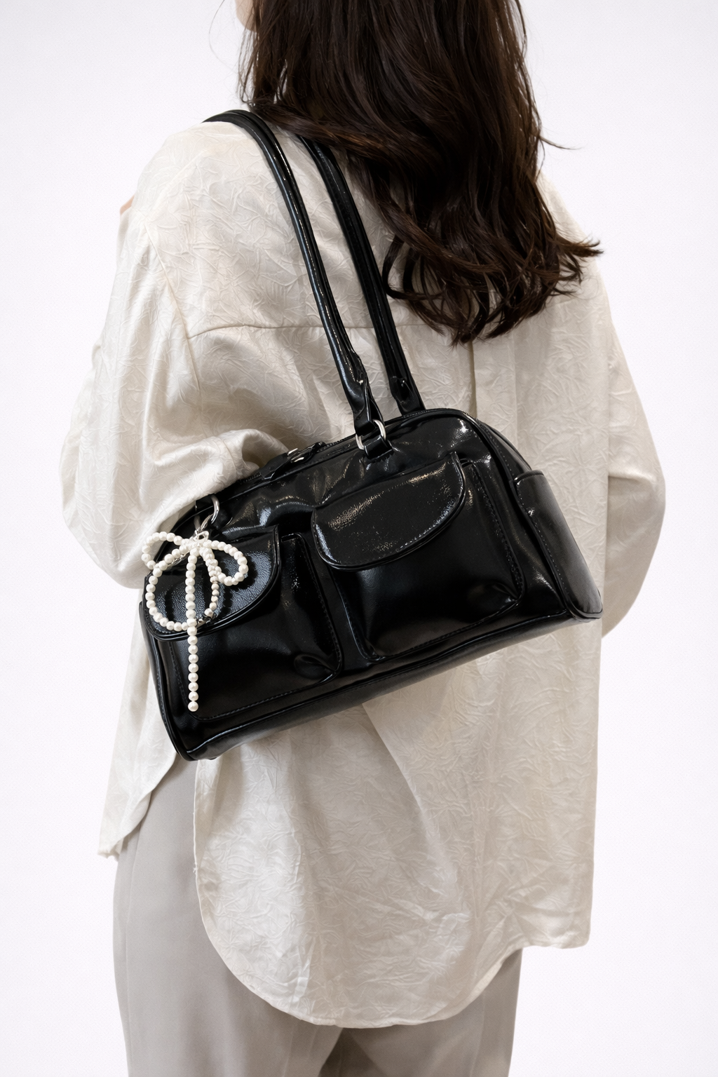 Black everyday Vegan leather bag
