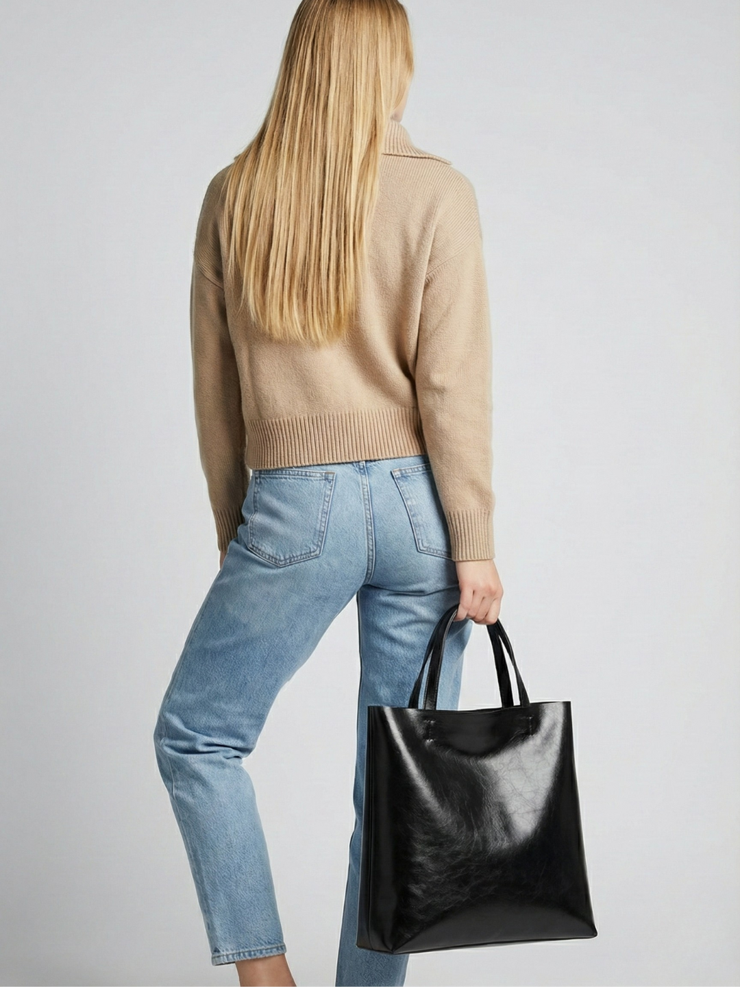 Black everyday tote bag