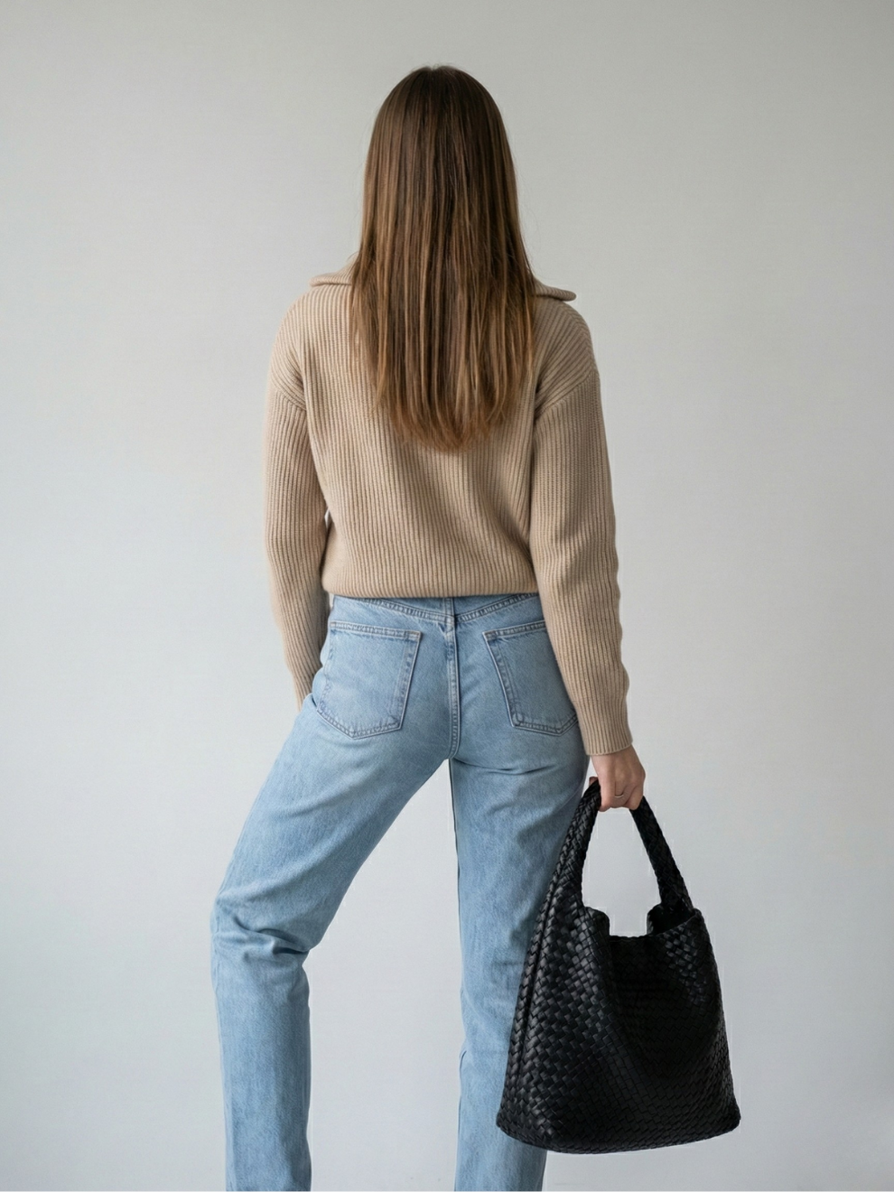 Black vegan leather work bag