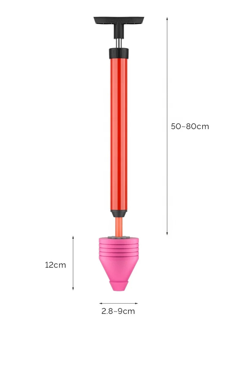 High Pressure Air Plunger for Toilet and Drain Unclogging - Manual Heavy Duty Plastic Plumbing Tool for Bathroom Sewer and Sink Pipes