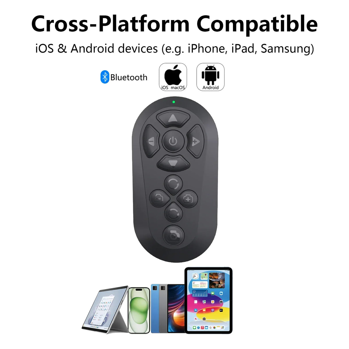Bluetooth Wireless Remote Control for and Short Videos - Rechargeable Page Turner and Selfie Camera Shutter for and Android