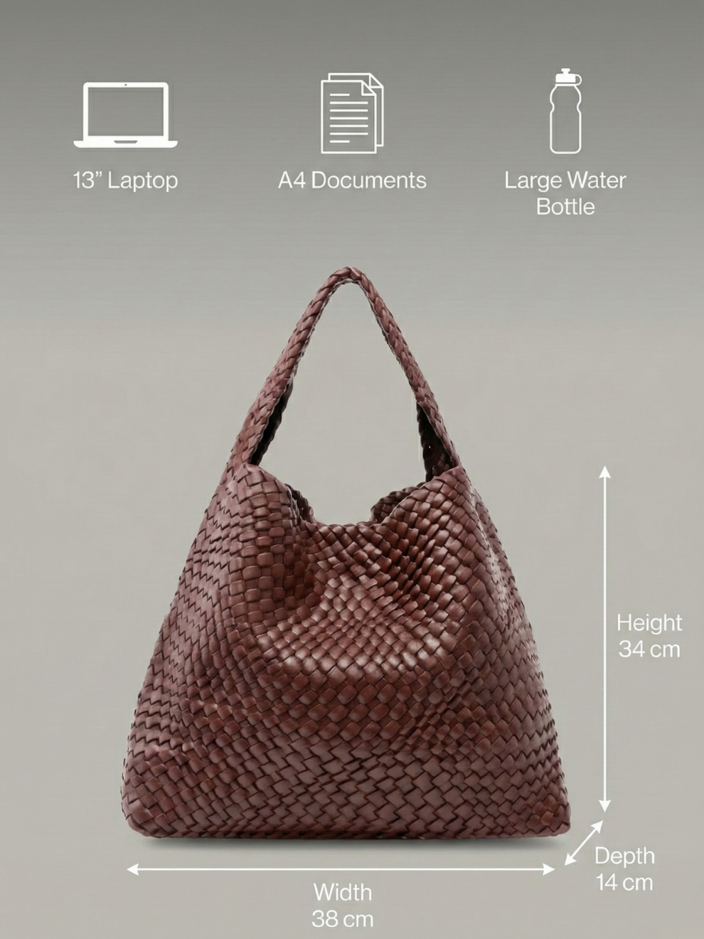 Woven Leather work bag for ladies