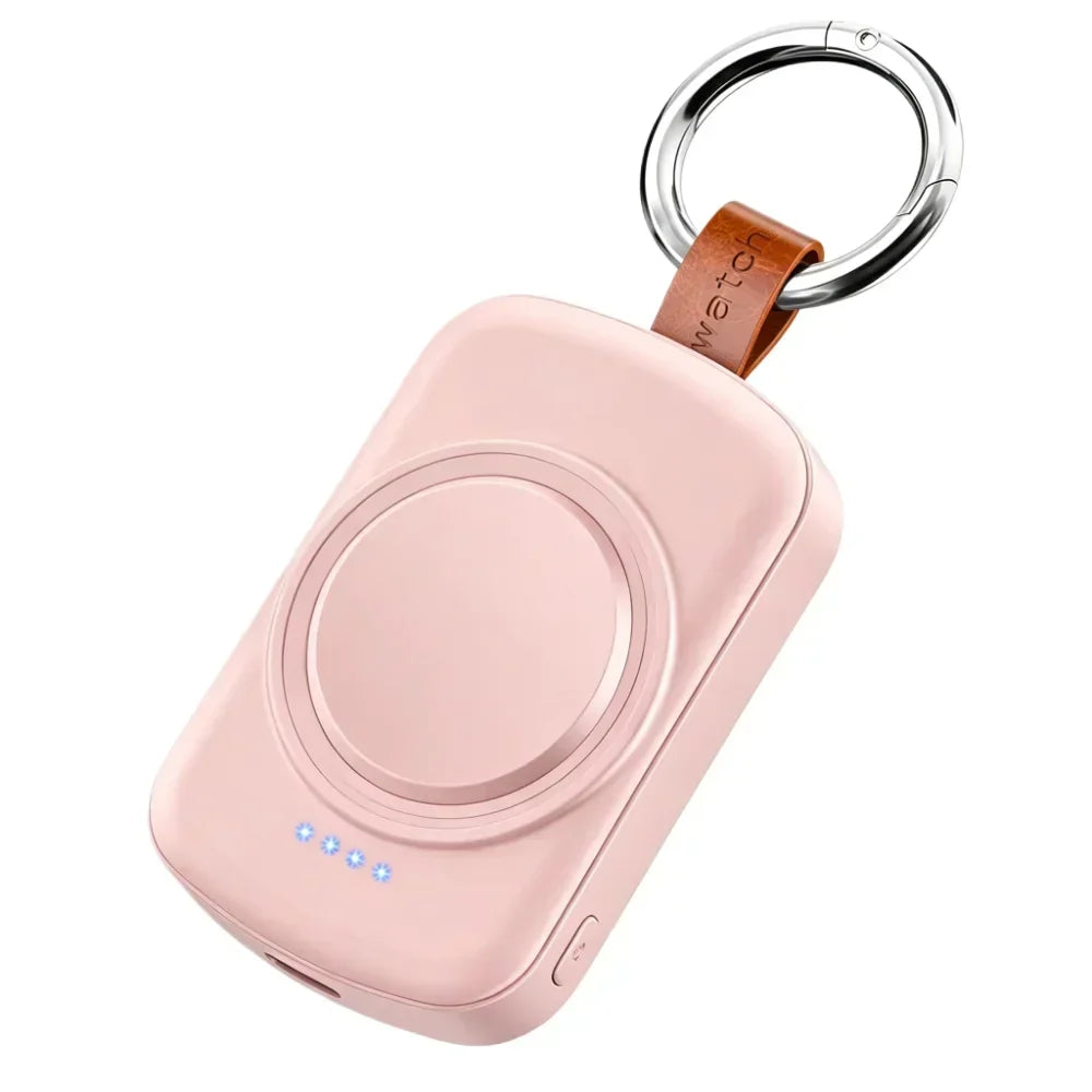 Portable Magnetic Smartwatch Charger Keychain with 1800mAh Battery – Wireless Charging Dock