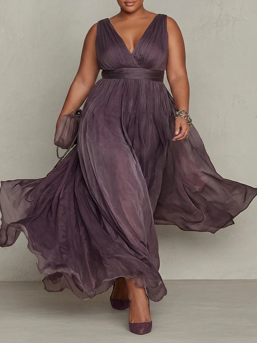Vintage Chiffon Maxi Dress