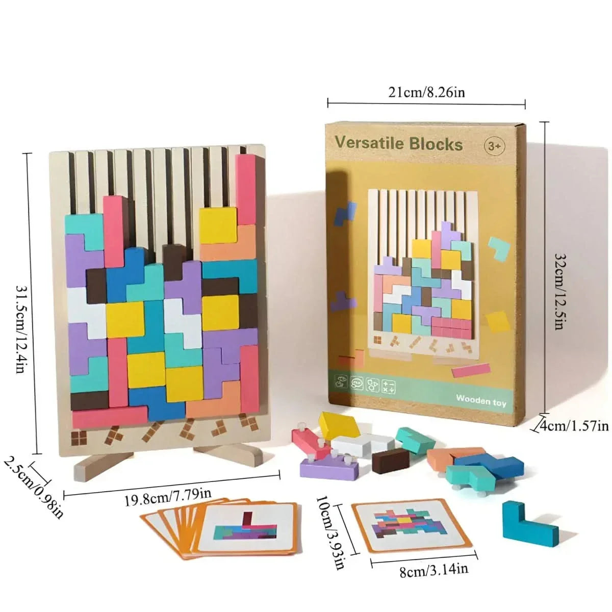 Montessori Wood Tetris Stacking Toy for Learning and Play