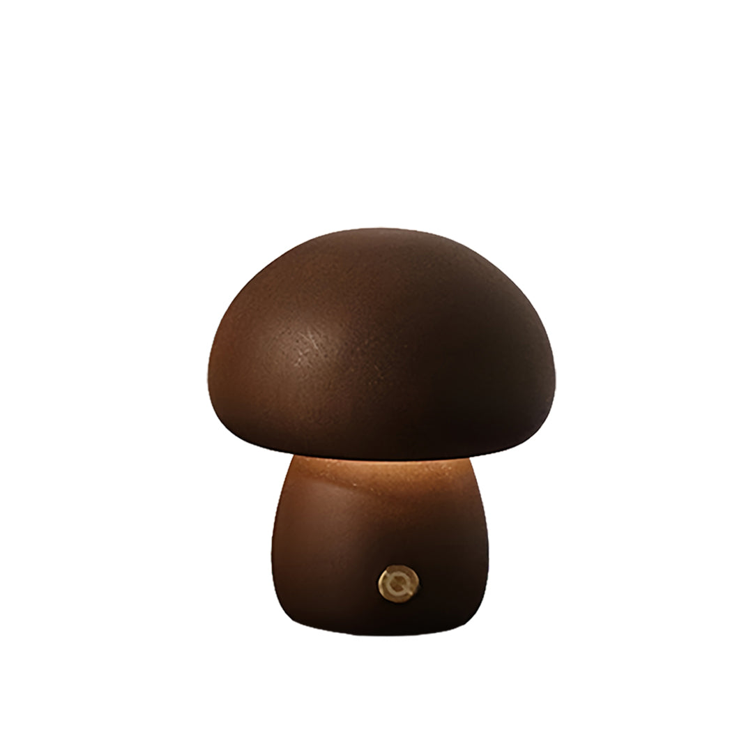 Beech Wood Mushroom Cordless LED Table Lamp