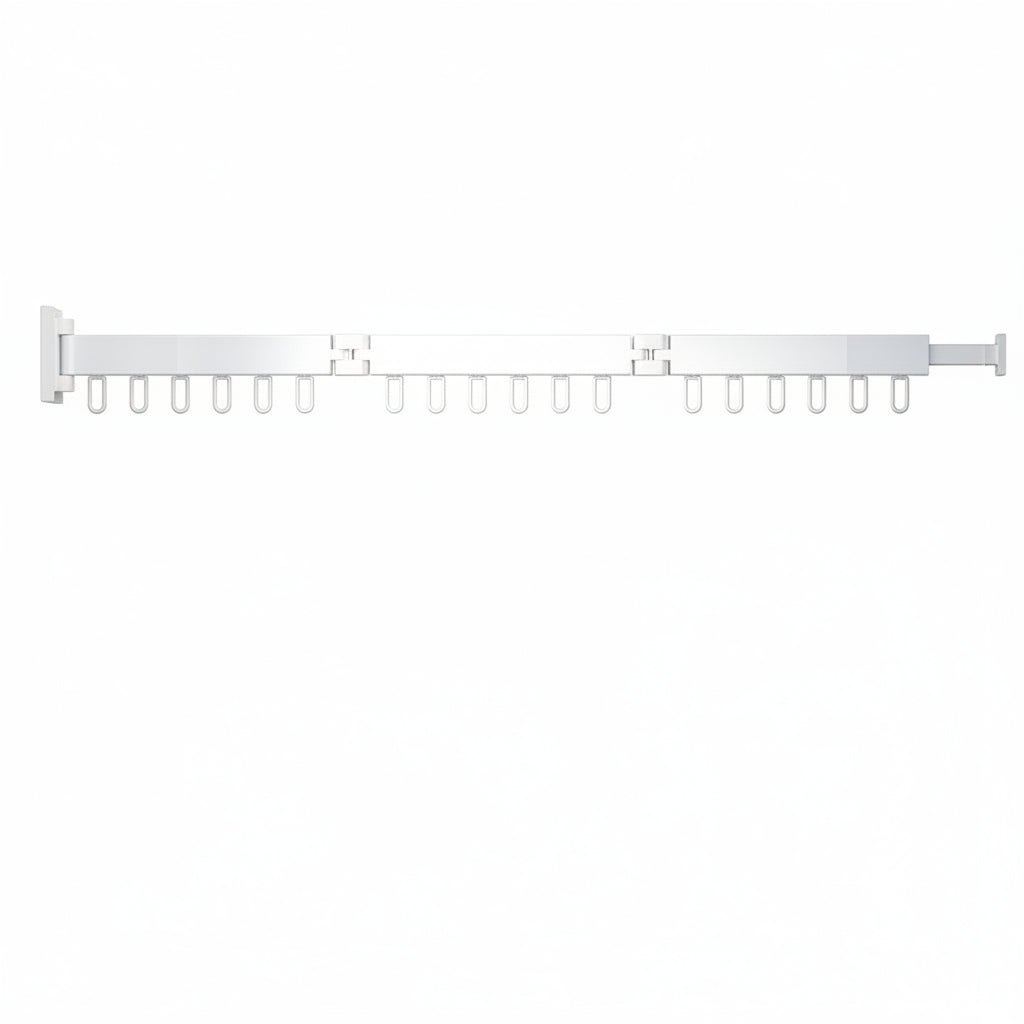 Wall-Mounted Retractable Clothes Dryer with Folding Hanger Design