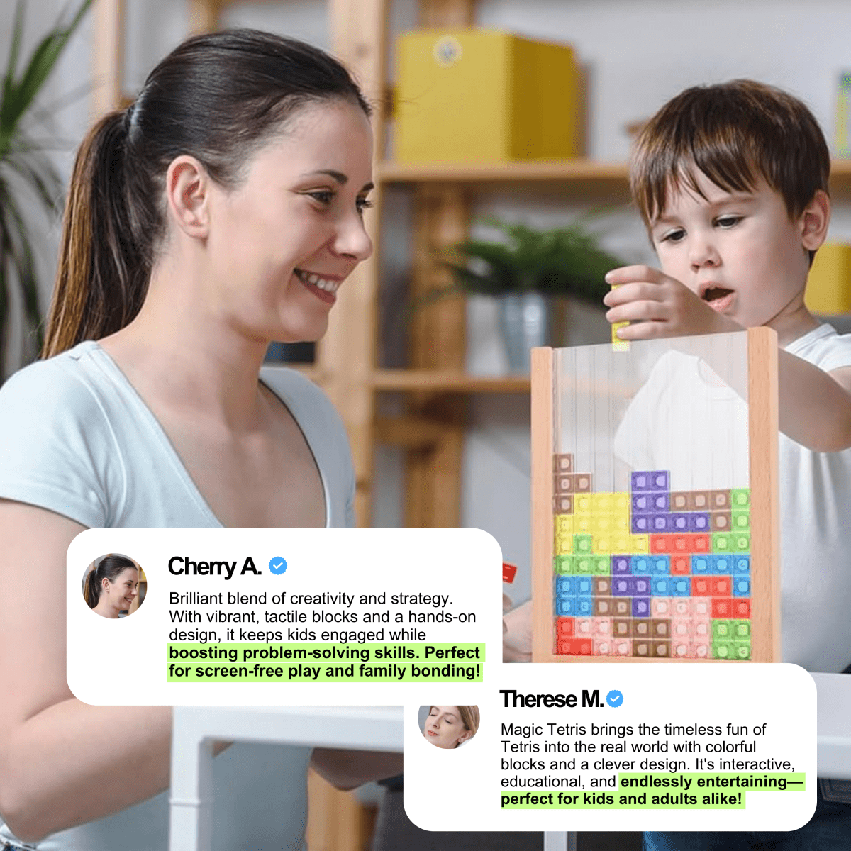 Tetris Board – Wooden Puzzle Game for Kids and Adults – Sustainable Brain Training Fun