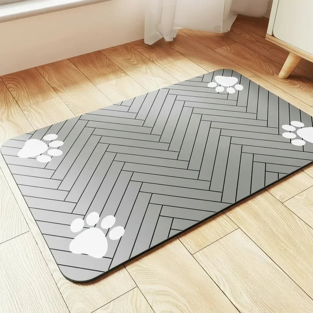 Absorbent Pet Bowl Mat for Clean Floors