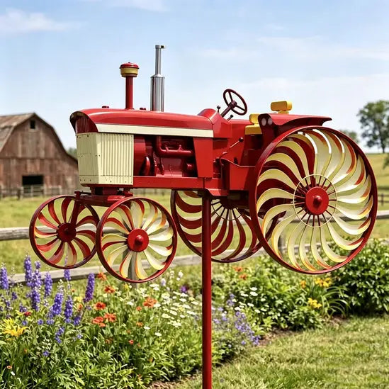 Handmade Metal Tractor Wind Spinner