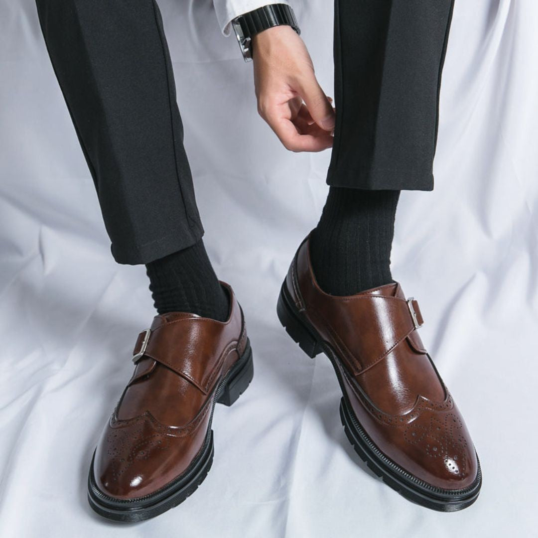Men's Wingtip Monk Strap Brogue Dress Shoes