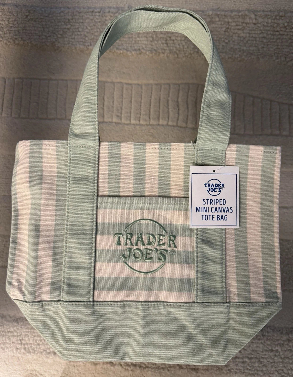 Striped Canvas Mini Tote Bags, Set of 4