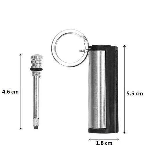Durable Waterproof Metal Fire Starter Keychain for Camping