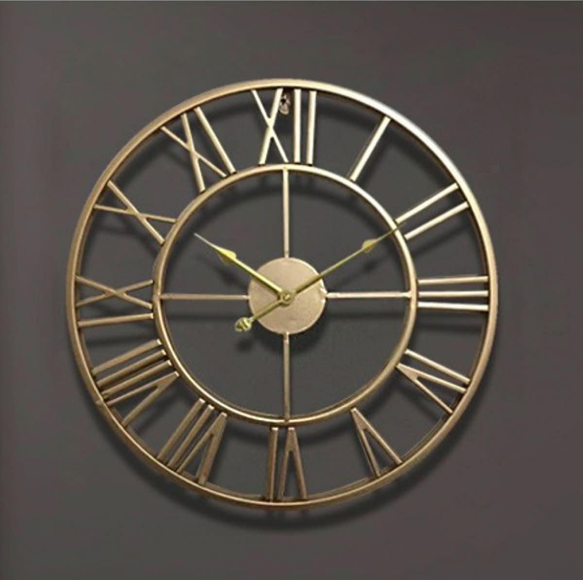 Skeleton Wall Clock with Silent Non-Ticking Mechanism