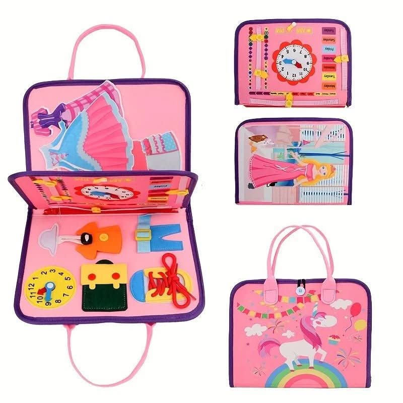 Montessori Sensory Book, ftui Early Learning Adventure for Ages 2–5 with Interactive Felt Storage