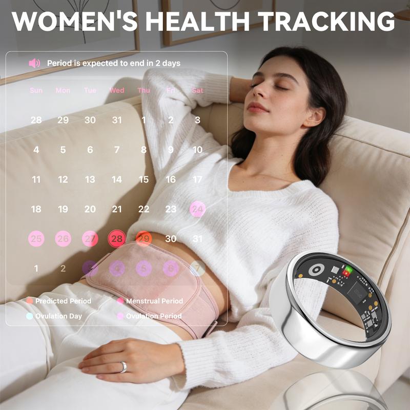 Smart Ring Activity and Sleep Tracker with Heart Rate, Blood Oxygen and Temperature Monitoring