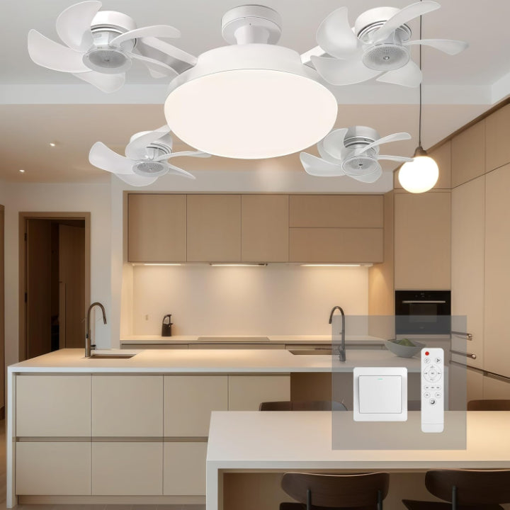 Screw-In Ceiling Fan with LED Light, No Wiring
