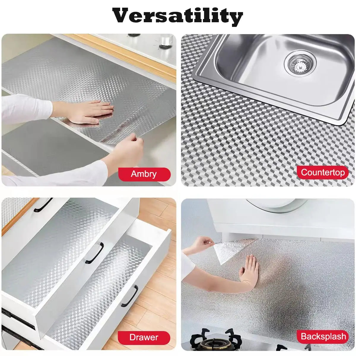 Stainless Steel Oil-Proof Kitchen Contact Paper Roll