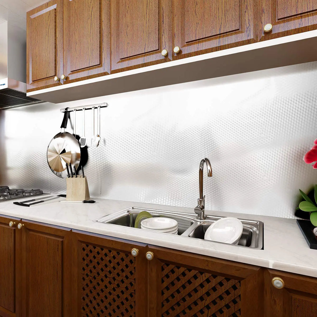Stainless Steel Oil-Proof Kitchen Contact Paper Roll