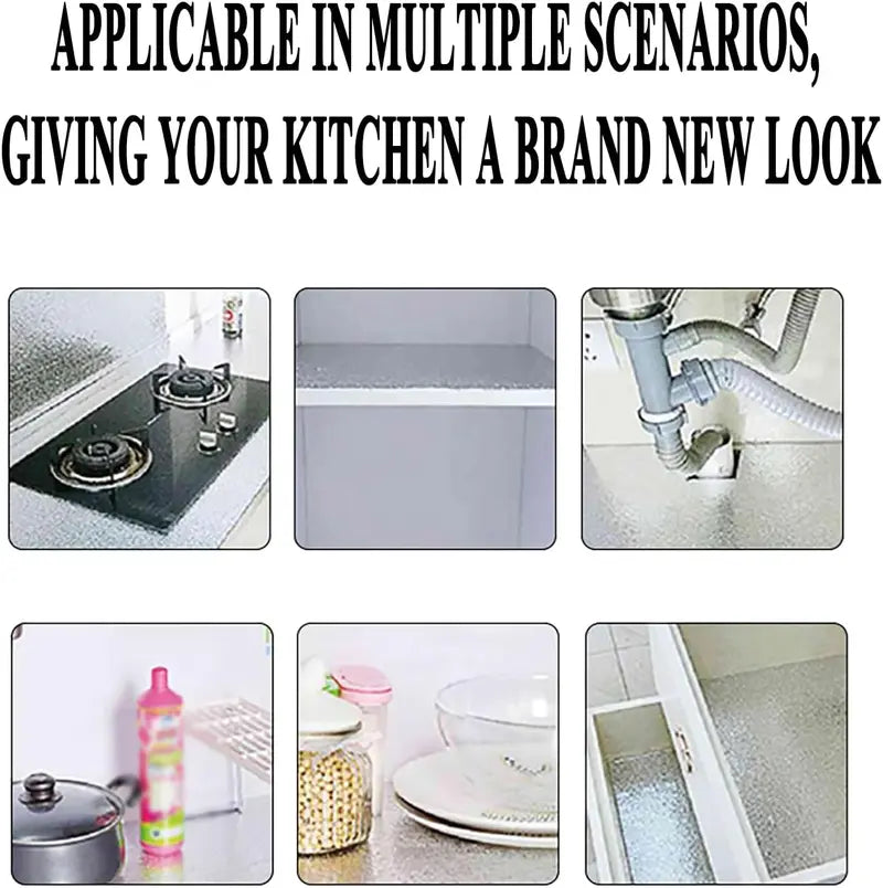 Stainless Steel Oil-Proof Kitchen Contact Paper Roll