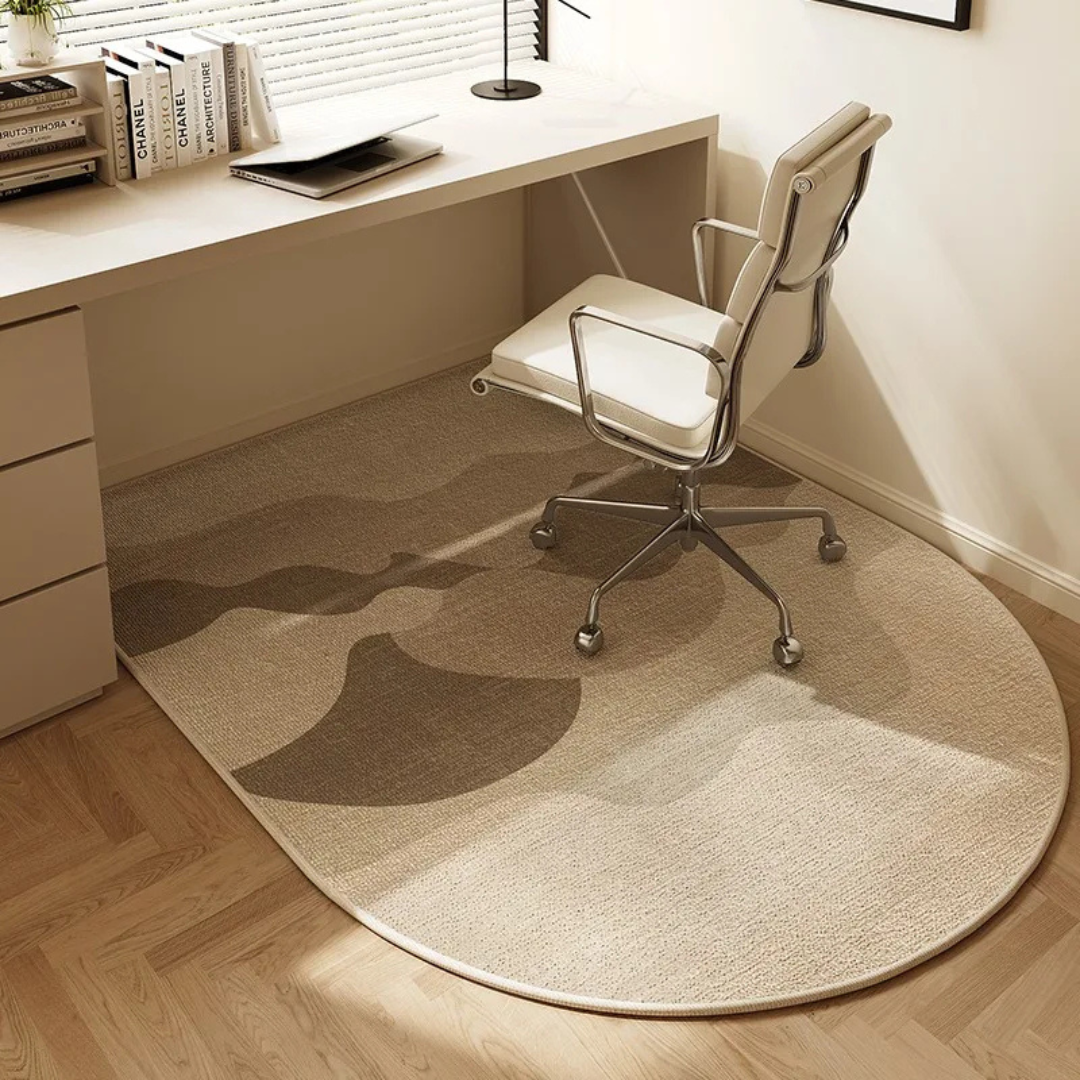 Unisex Velvet Office Chair Mat for Hardwood Floors - Non-Slip Short-Pile Desk Floor Protector - Protective Rolling Chair Rug for Home and Office