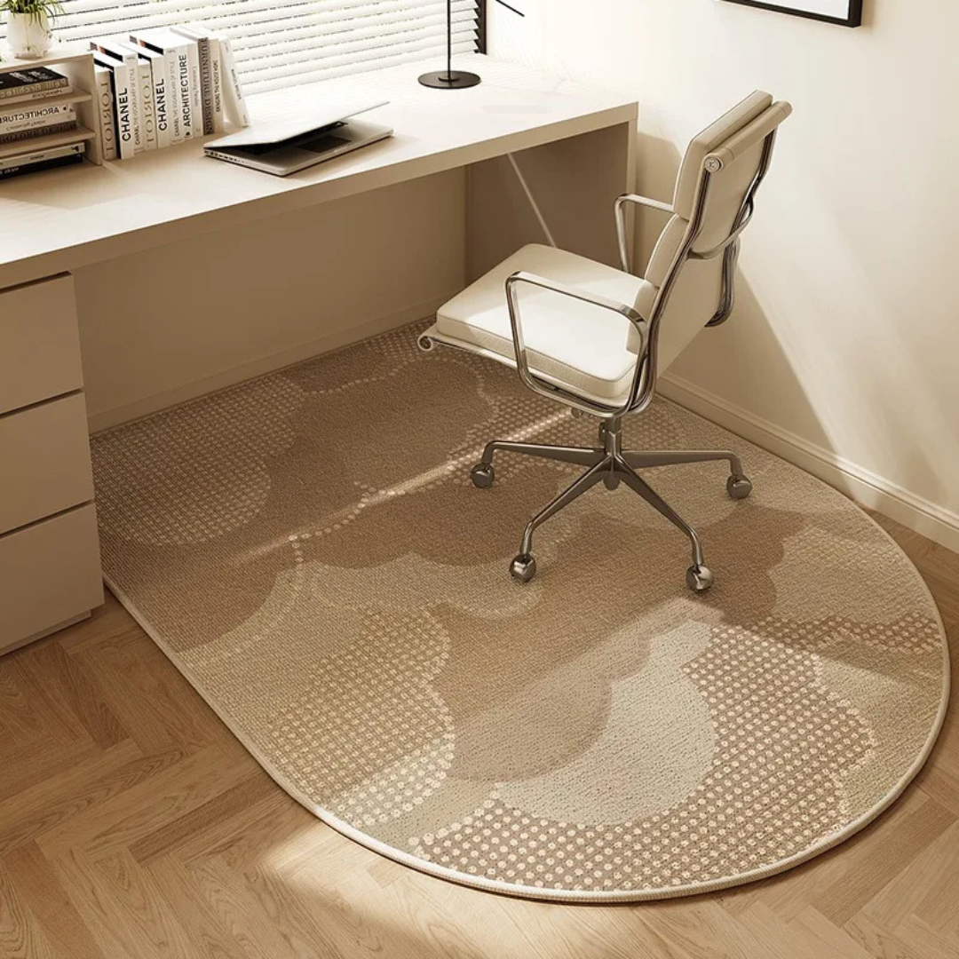 Unisex Velvet Office Chair Mat for Hardwood Floors - Non-Slip Short-Pile Desk Floor Protector - Protective Rolling Chair Rug for Home and Office