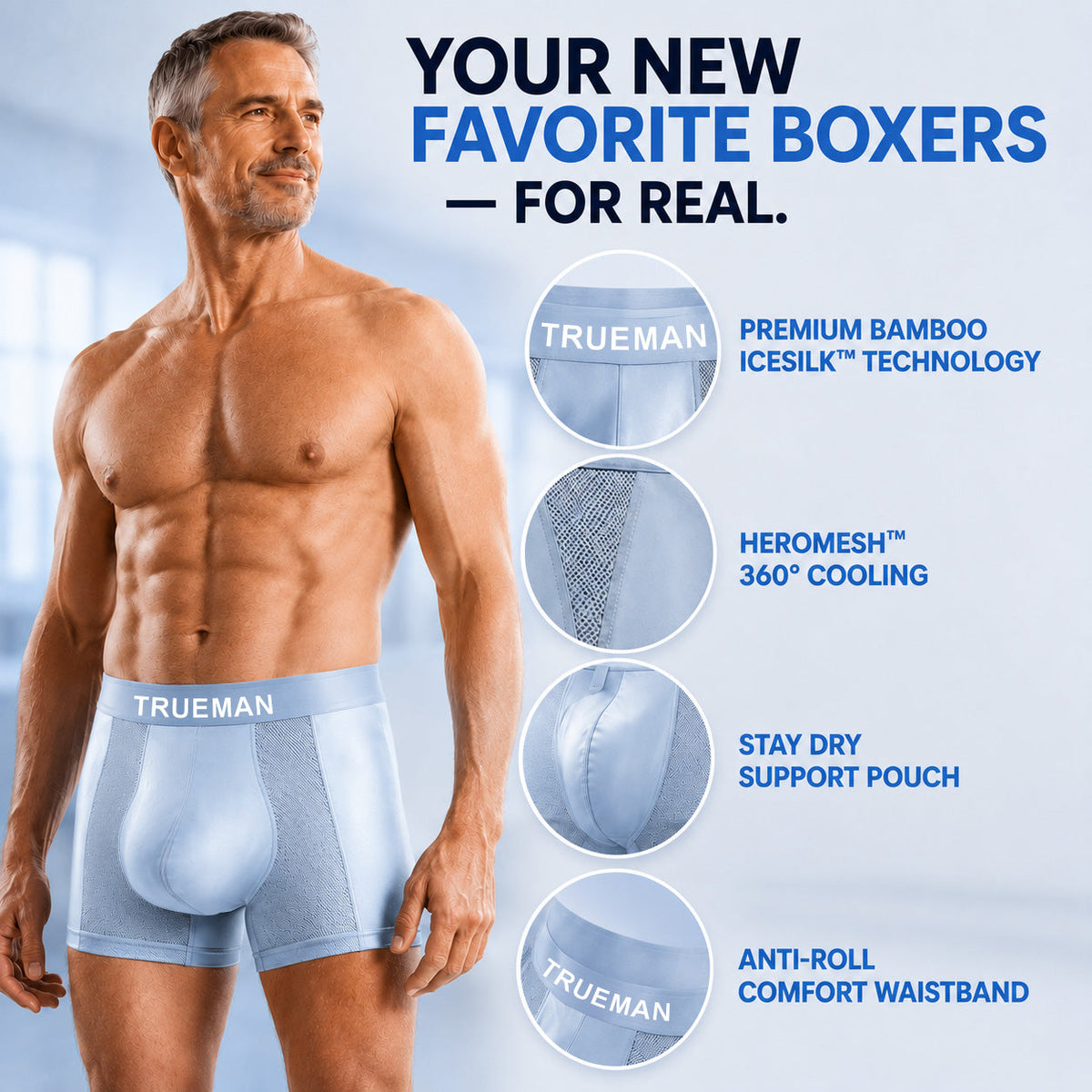 Men's Premium Leakproof Bamboo Ice Silk Boxer