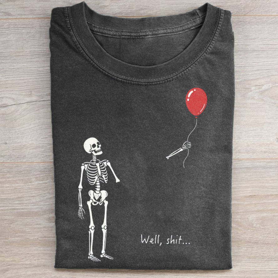 Skeleton Lost Balloon Graphic T-Shirt