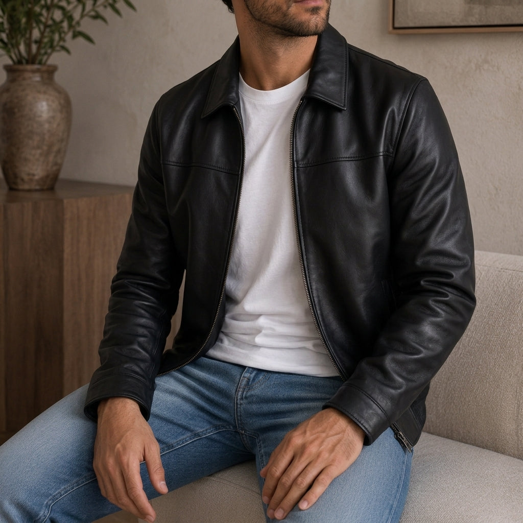 Men's Leather Flight Jacket