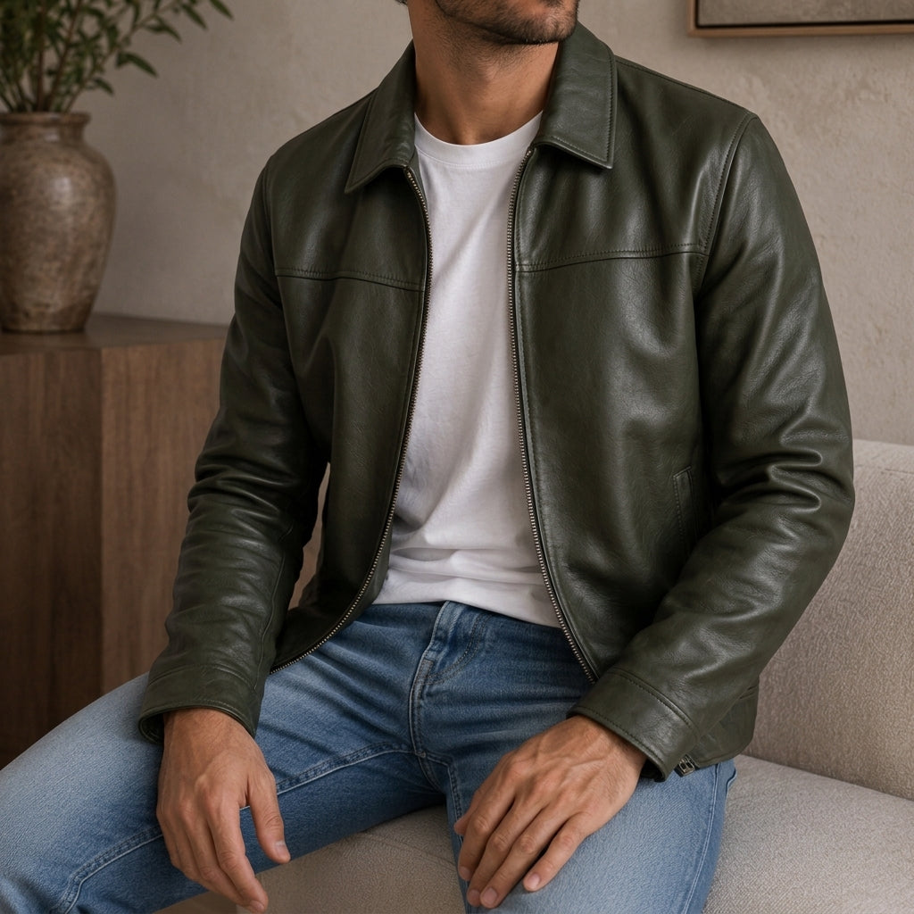 Men's Leather Flight Jacket