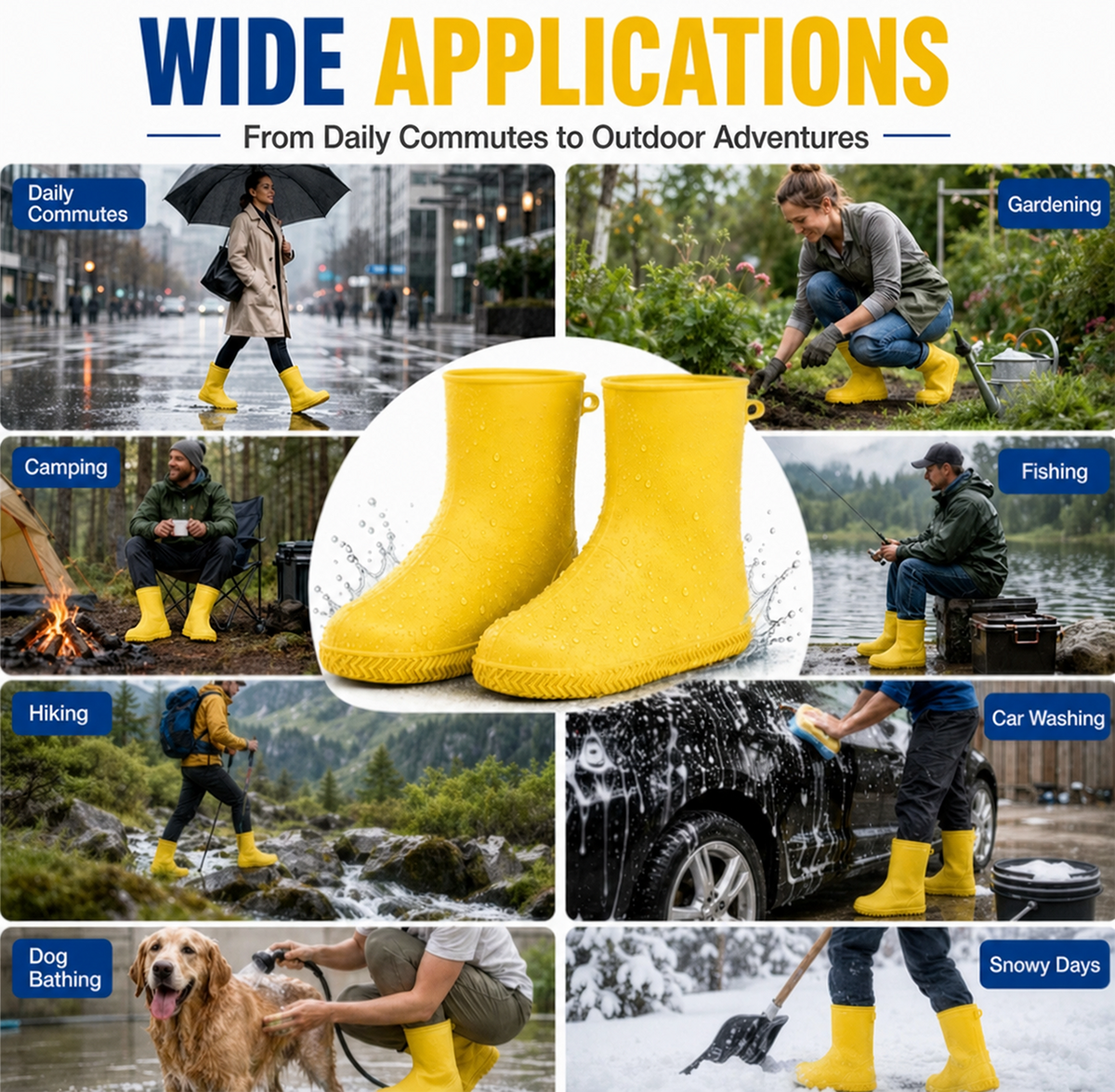 Heavy-Duty Waterproof Rain Shoe Covers, Anti-Slip