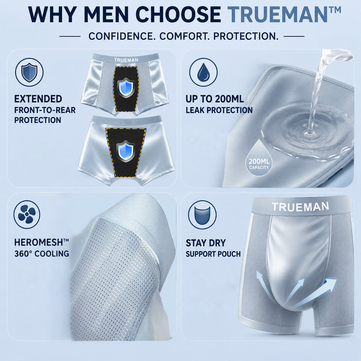 Men's Premium Leakproof Bamboo Ice Silk Boxer