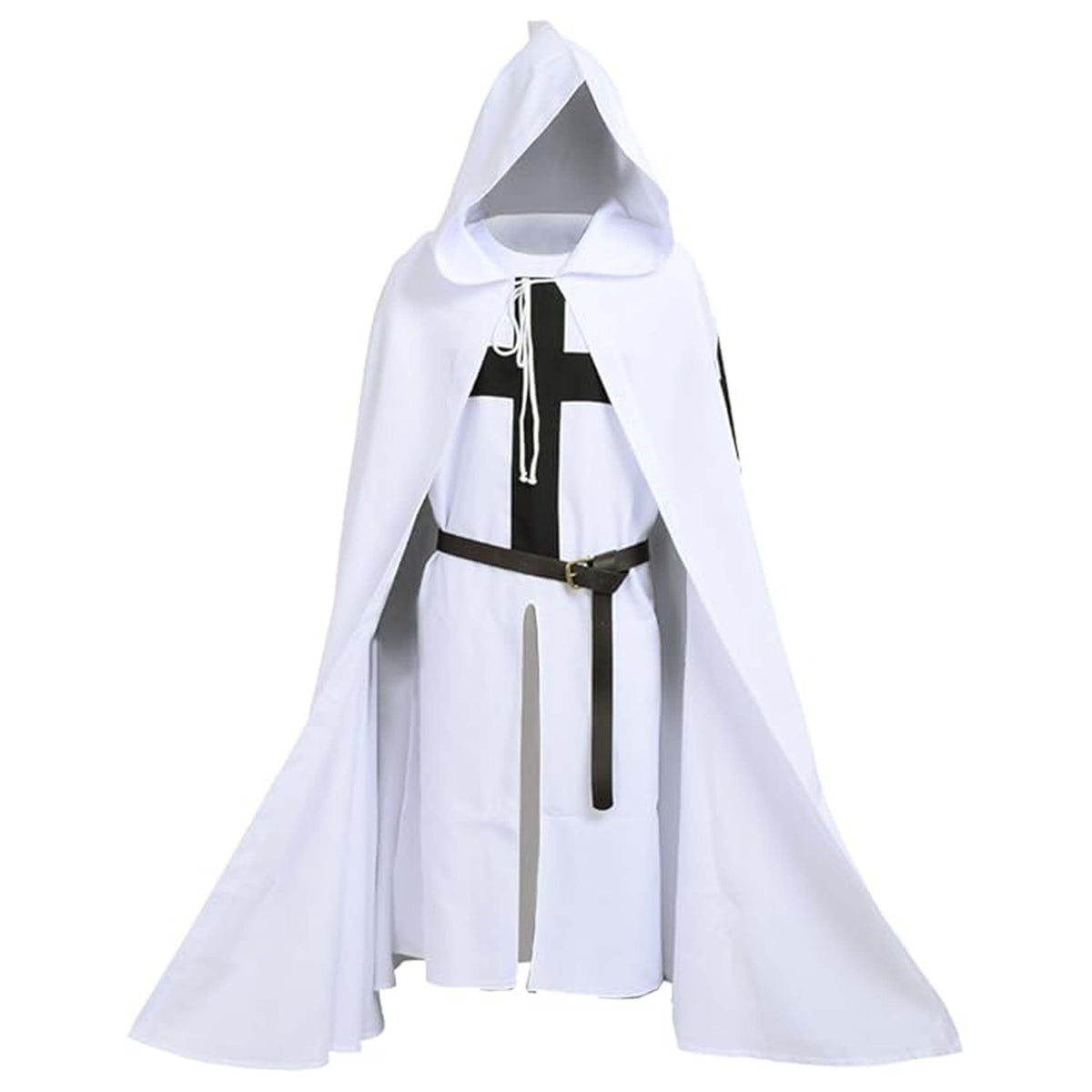 Medieval Knight Tunic with Hooded Cloak Costume