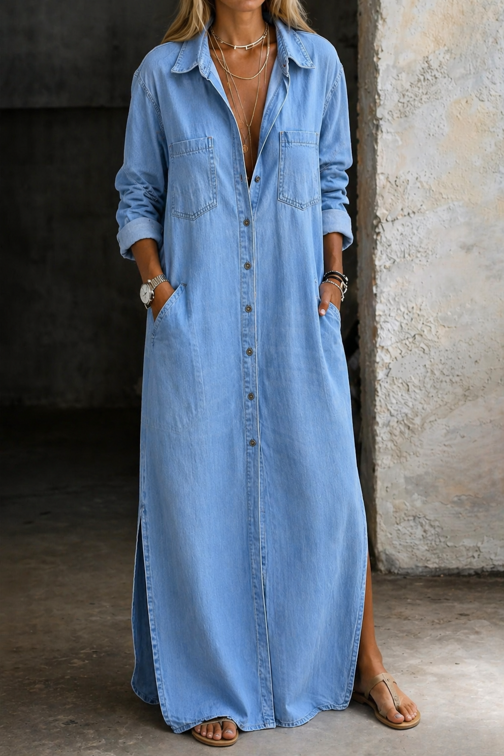 Women's Casual Button Down Dress