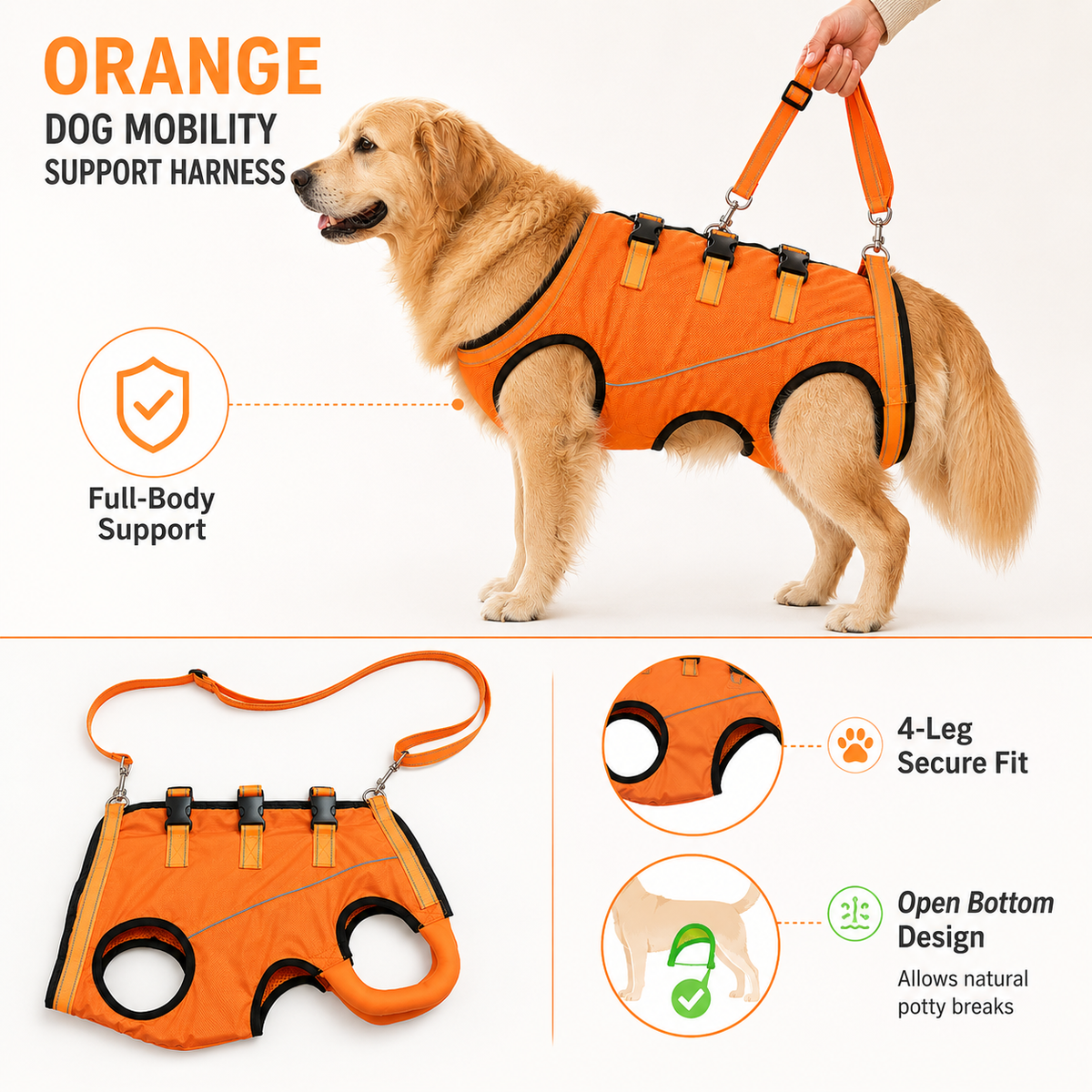 Full-Body Dog Mobility Support Harness