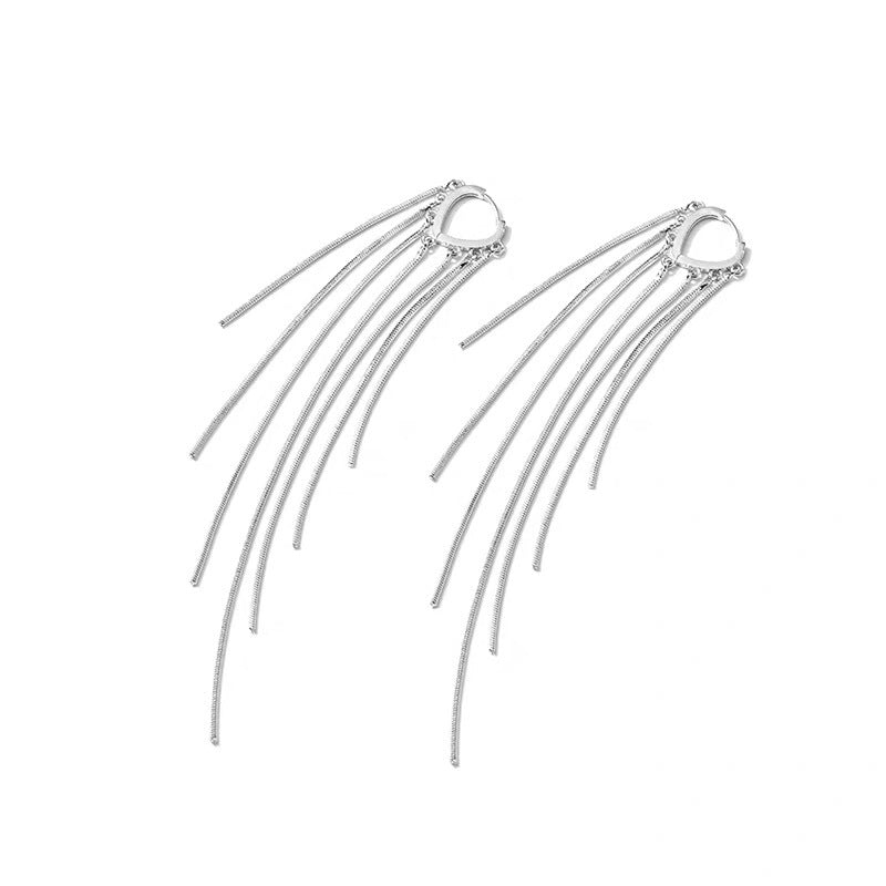 14K Gold-Plated Long Tassel Earrings