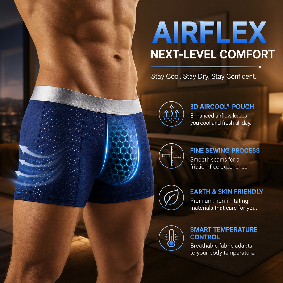 Men's Leakproof Ice Silk Mesh Boxer