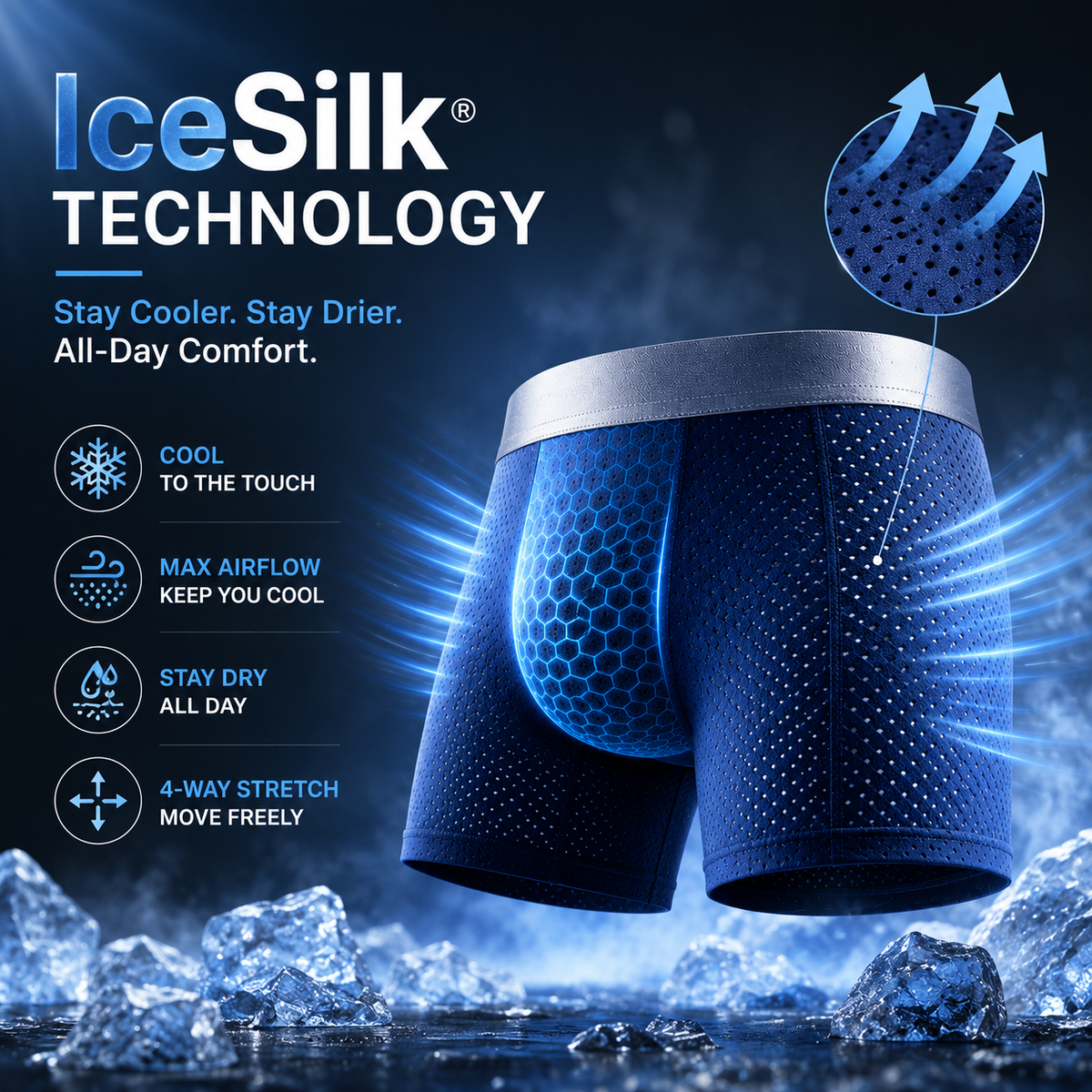 Men's Leakproof Ice Silk Mesh Boxer