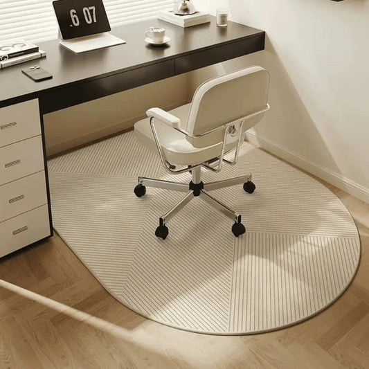 Unisex Velvet Office Chair Mat for Hardwood Floors - Non-Slip Short-Pile Desk Floor Protector - Protective Rolling Chair Rug for Home and Office