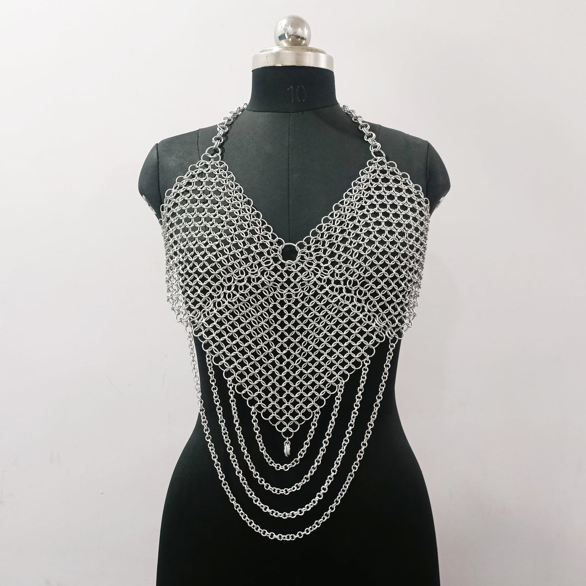Women's Aluminum Chainmail Halter Top Costume