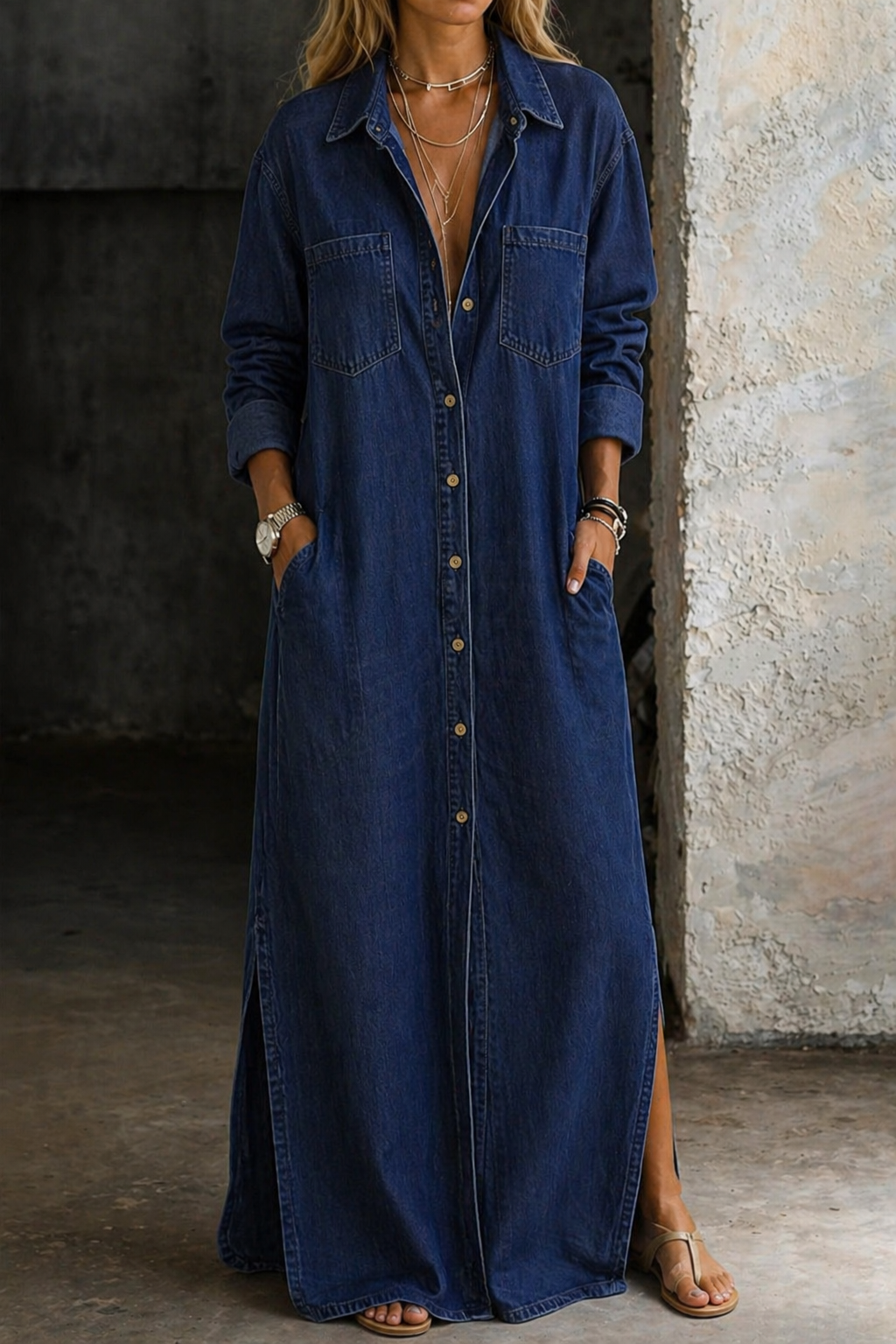 Women's Casual Button Down Dress