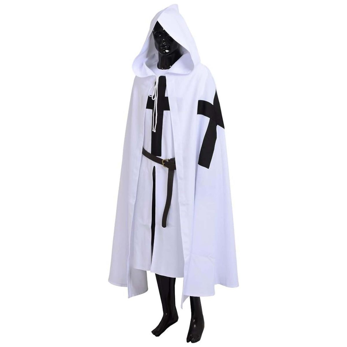 Medieval Knight Tunic with Hooded Cloak Costume