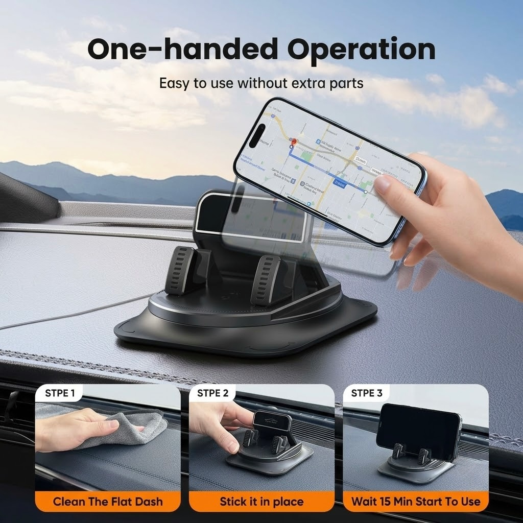 360 Degree Car Dashboard Phone Mount