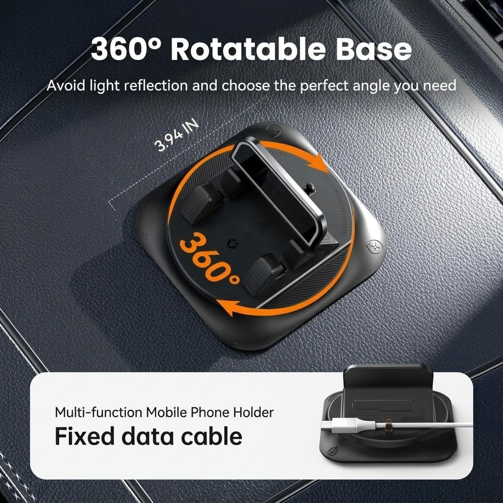 360 Degree Car Dashboard Phone Mount