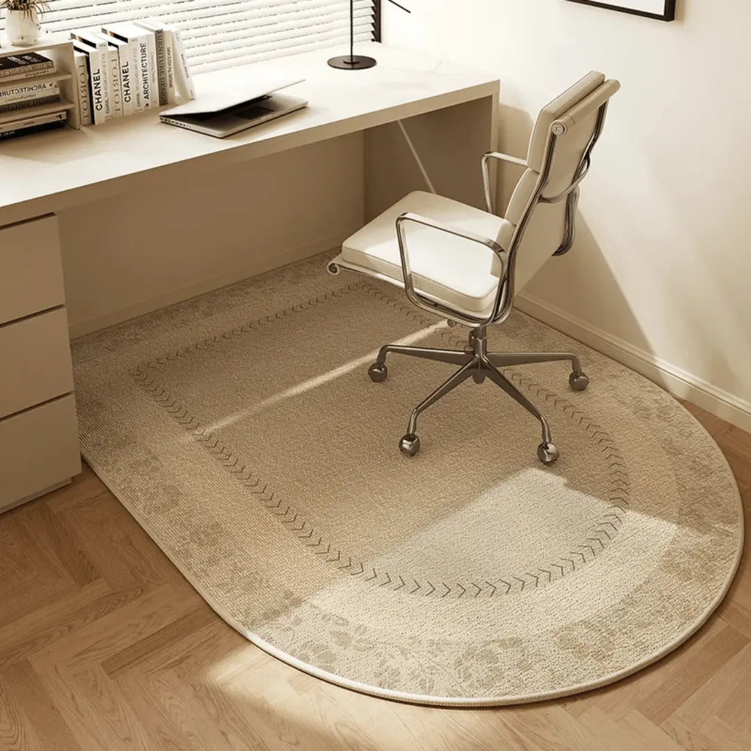 Unisex Velvet Office Chair Mat for Hardwood Floors - Non-Slip Short-Pile Desk Floor Protector - Protective Rolling Chair Rug for Home and Office