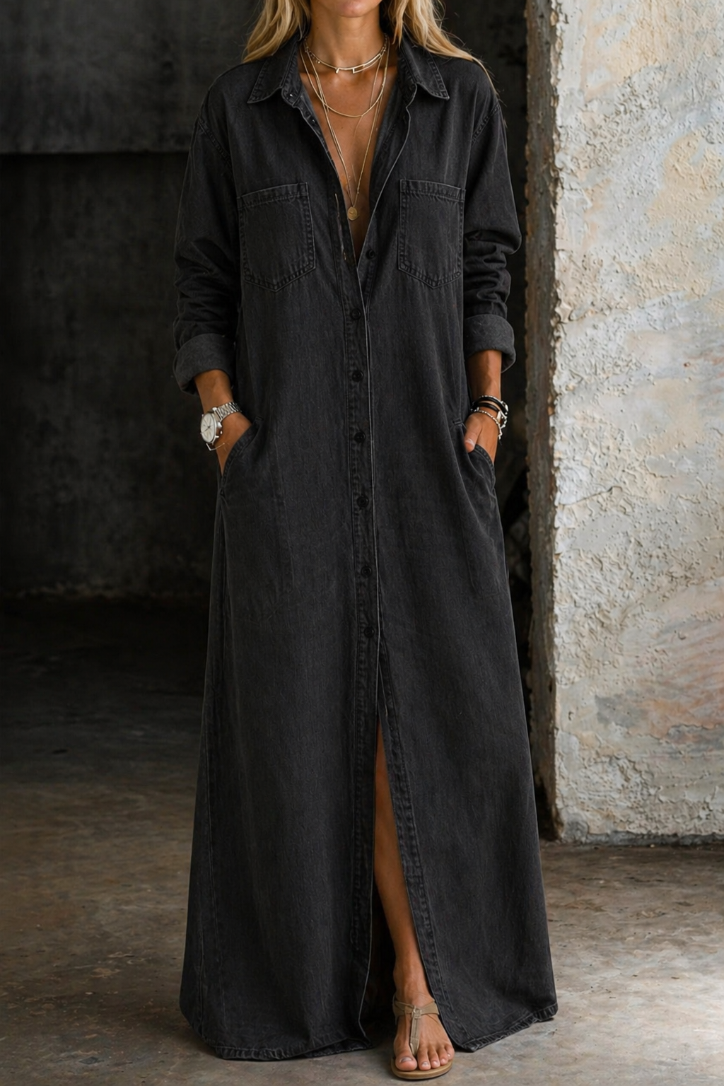 Women's Casual Button Down Dress